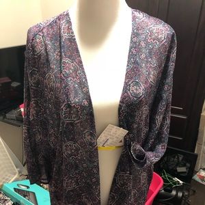 LulaRoe L Lindsay - purple patterned - NWT